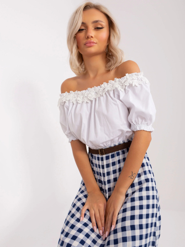 Šaty LK SK 506358.21P bílé a tmavě modré 36