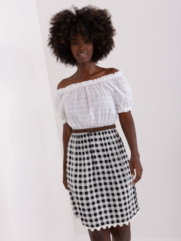 LK SK 506343 šaty.60P bílá a černá 40