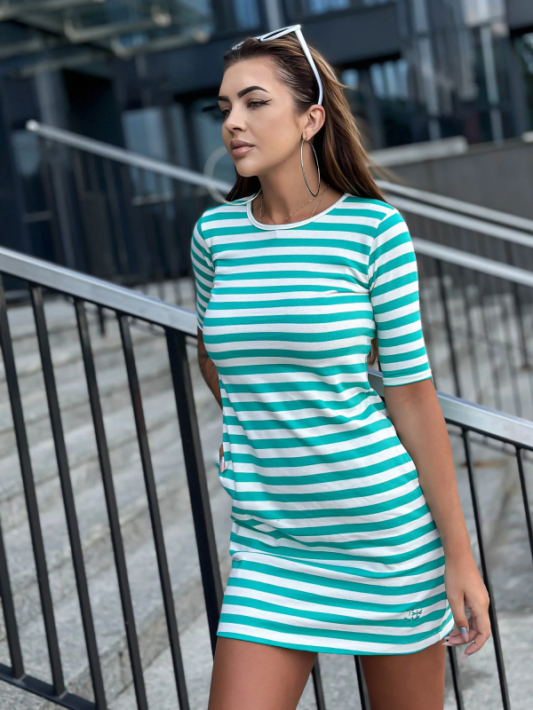 TW SK 2092 šaty.83P bílá zelená 2XL