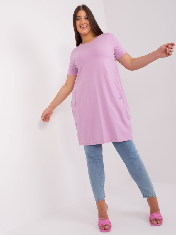 Šaty Plus Size RV-SK-8768.17P RELEVANCE Barva: Fialová, Velikost: UNI