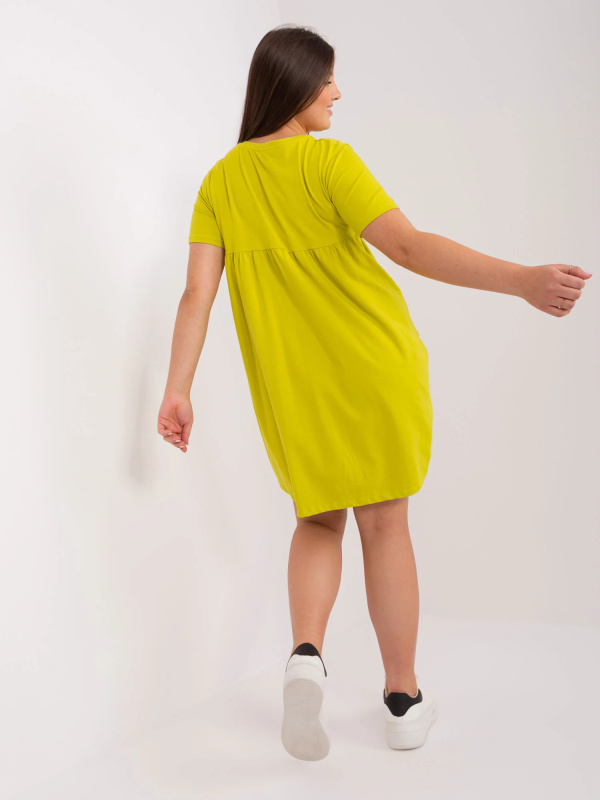 Šaty Plus Size RV-SK-8768.17P RELEVANCE Barva: Žlutá, Velikost: UNI