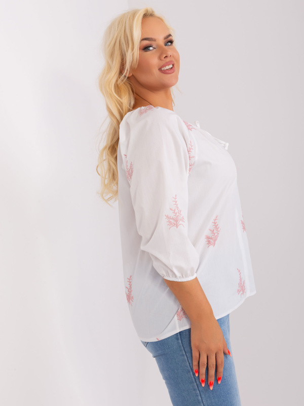 Halenka LK BZ 509324 1.81P bílá a růžová L/XL