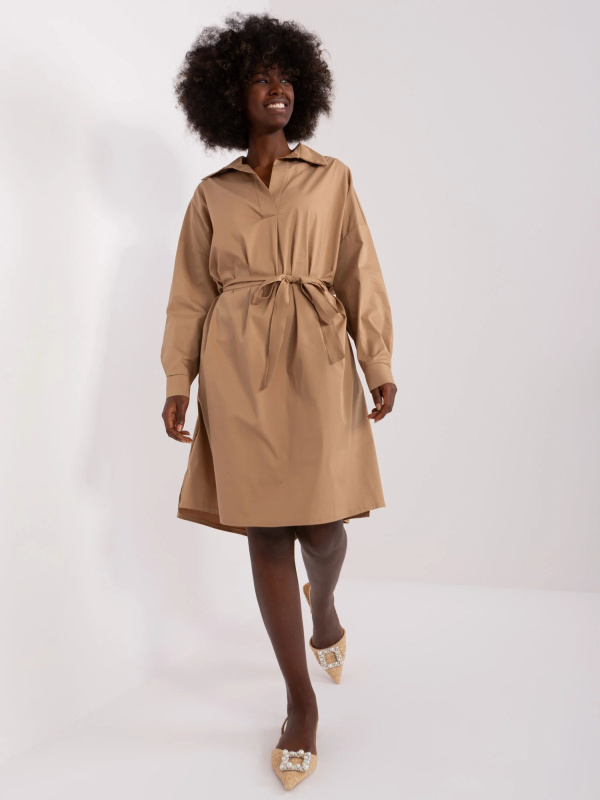 Šaty CHA-SK-9010.70 ZULUNA Barva: Béžová - tmavě, Velikost: S/M