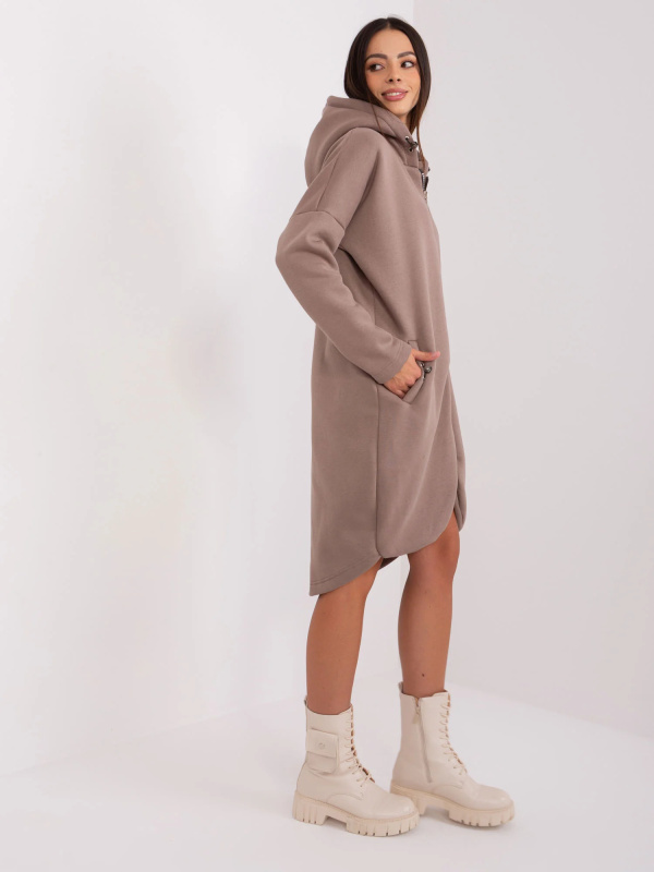 Mikina RV-BL-4858-1.99P RUE PARIS Barva: Béžová - tmavě, Velikost: S/M