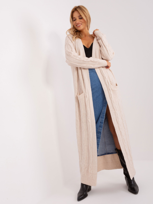 Wool Fashion Italia Kardigan-AT-SW-2395.30 Barva: Béžová - světle, Velikost: UNI