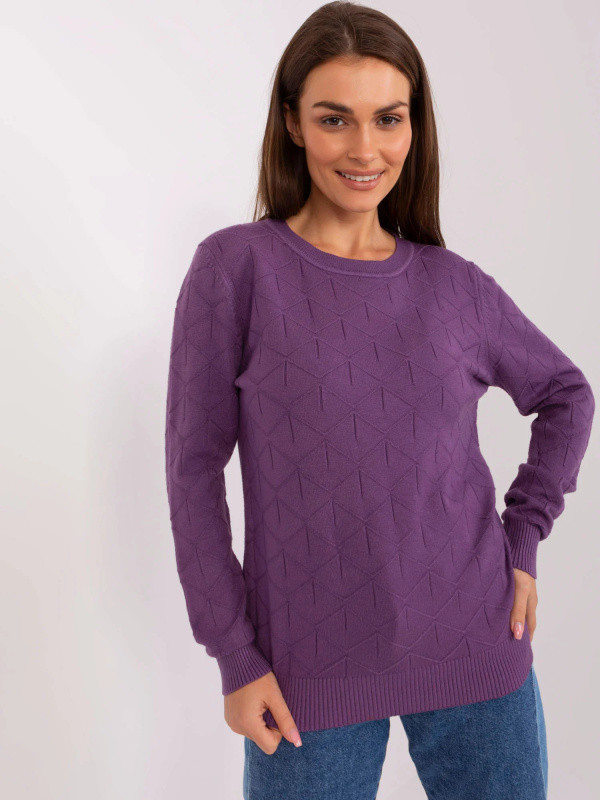 Sweter AT SW 232901.25X fioletowy jedna velikost