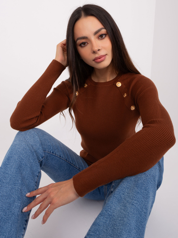 PM SW PM9750 Svetr.08P tmavě hnědá M/L