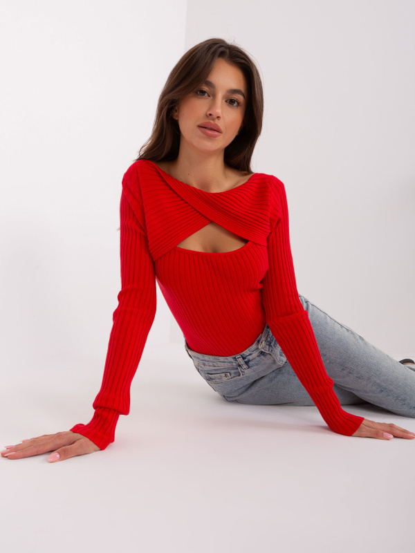 P-M Svetr-PM-SW-PM1082.03X Barva: Červená, Velikost: M/L