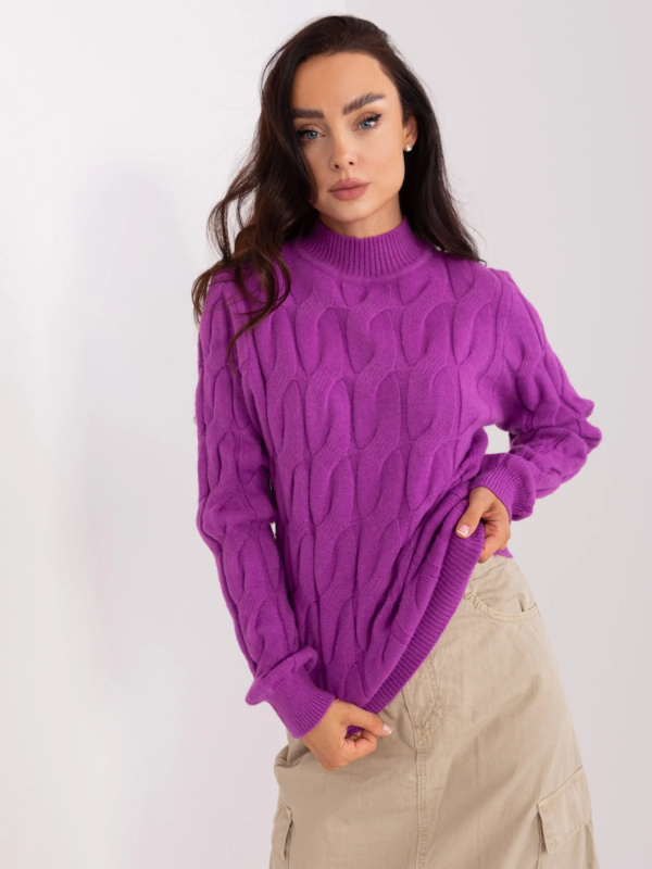 Sweter AT SW 2235.00P ciemny fioletowy jedna velikost