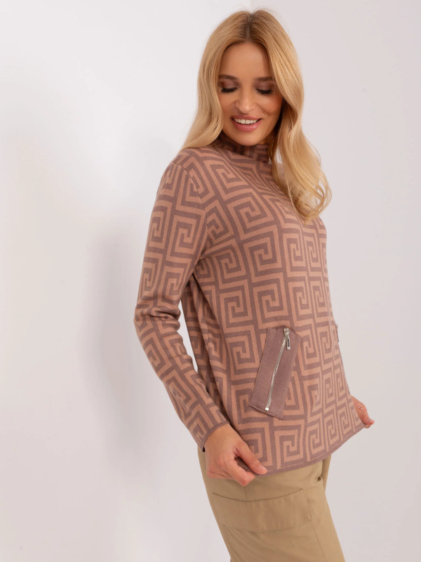 Jumper AT SW 2341.00P světle hnědý jedna velikost