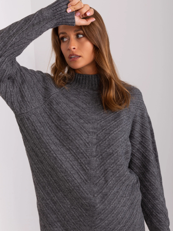 BA SW 8013 jumper.14P tmavě šedá jedna velikost
