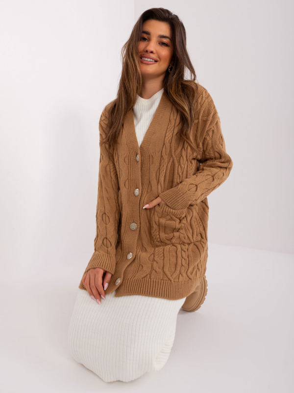 Cardigan BA SW 0241.89P camel jedna velikost