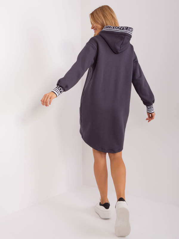 Mikinové šaty RV-TU-9224.95P RELEVANCE Barva: Černá, Velikost: L/XL
