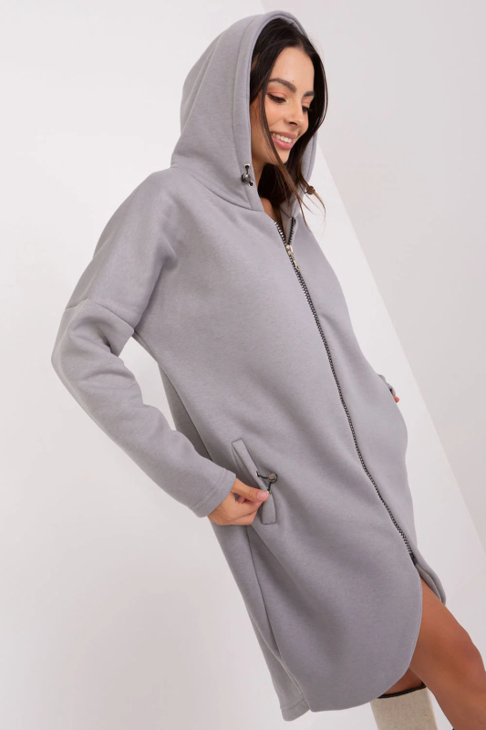 Mikina RV-BL-4858-1.99P RUE PARIS Barva: Šedá - světle, Velikost: S/M