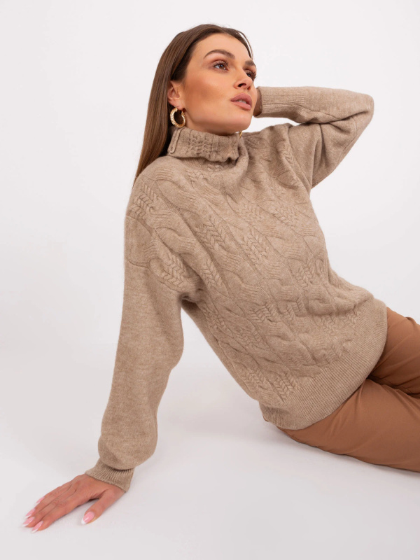 Jumper AT SW 23401.97P světle hnědý jedna velikost