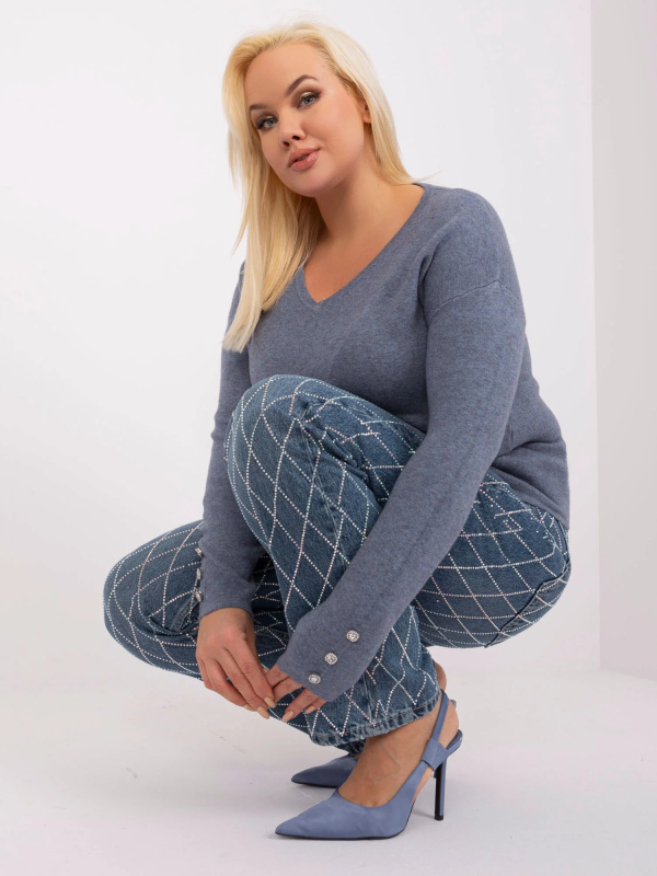 PM SW PM1020 Svetr.12P šedá modrá XL/XXL