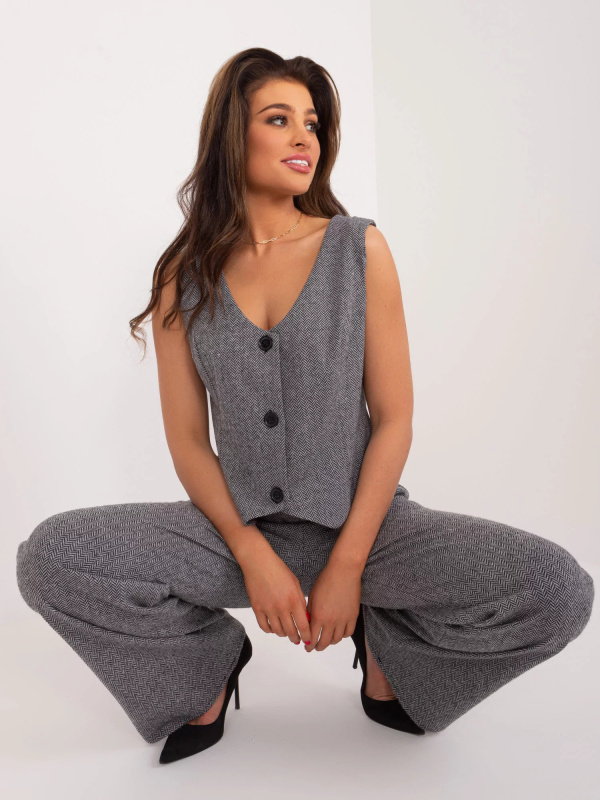 Dámská vesta LK KZ 509564 1.01X Šedá s černou - FPrice šedá-černá L/XL