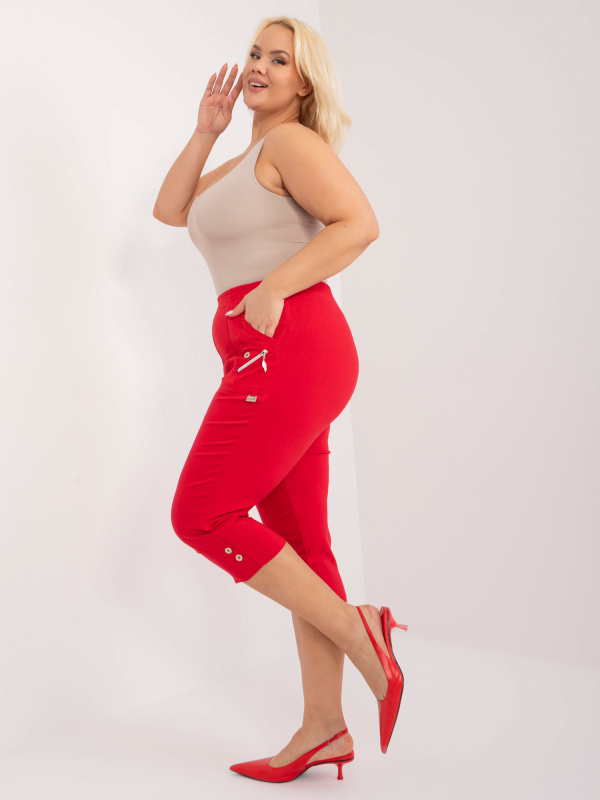 Kalhoty Plus Size AT-SP-73019.45 New Fashion Barva: Červená, Velikost: 44