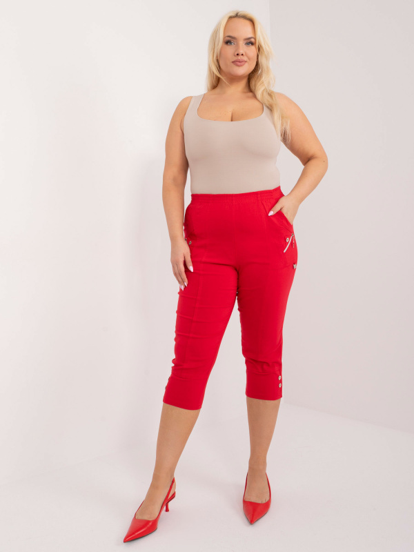 Kalhoty Plus Size AT-SP-73019.45 New Fashion Barva: Červená, Velikost: 48