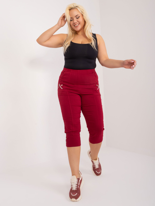 Kalhoty Plus Size AT-SP-73019.43 New Fashion Barva: Bordó, Velikost: 40