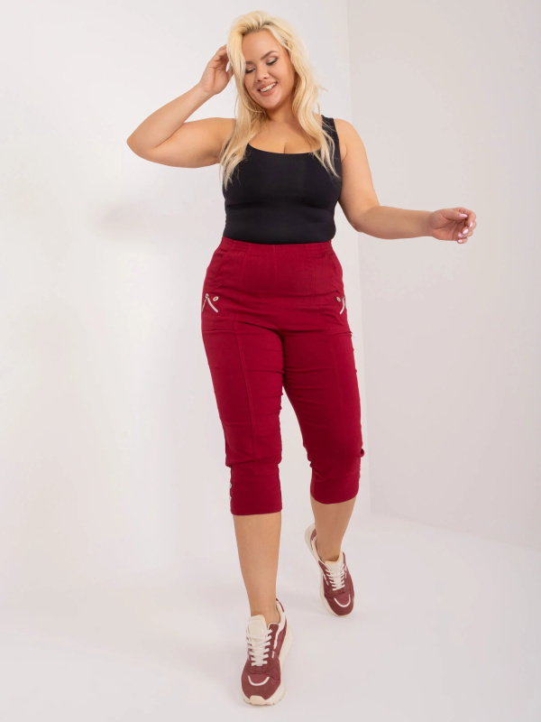 Kalhoty Plus Size AT-SP-73019.43 New Fashion Barva: Bordó, Velikost: 42
