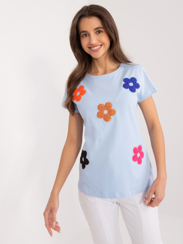 BASIC FEEL GOOD Dámské triko -RV-BZ-9622.16X Barva: Modrá - světle, Velikost: L/XL