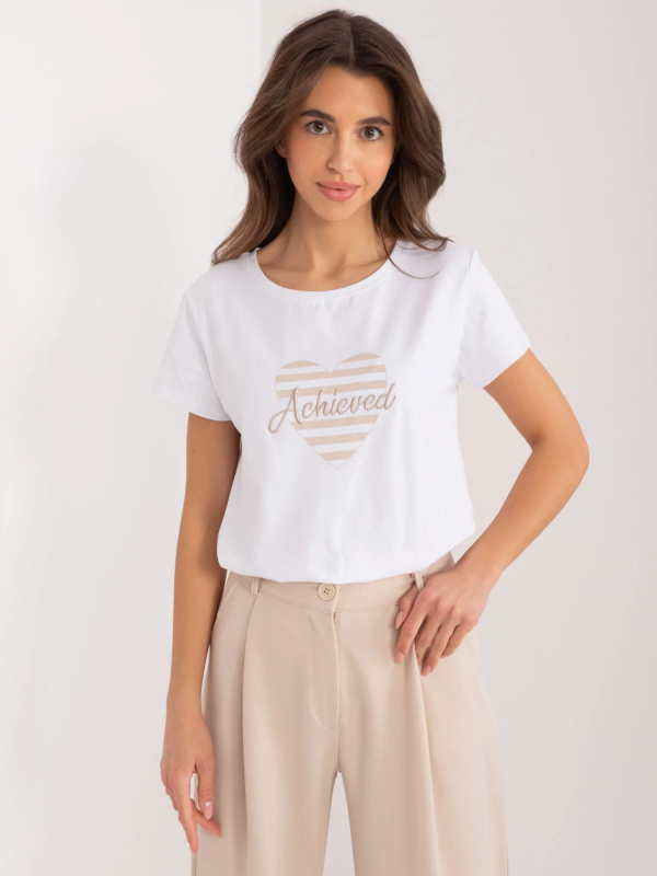Tričko RV TS 9667.19 béžová a bílá L/XL