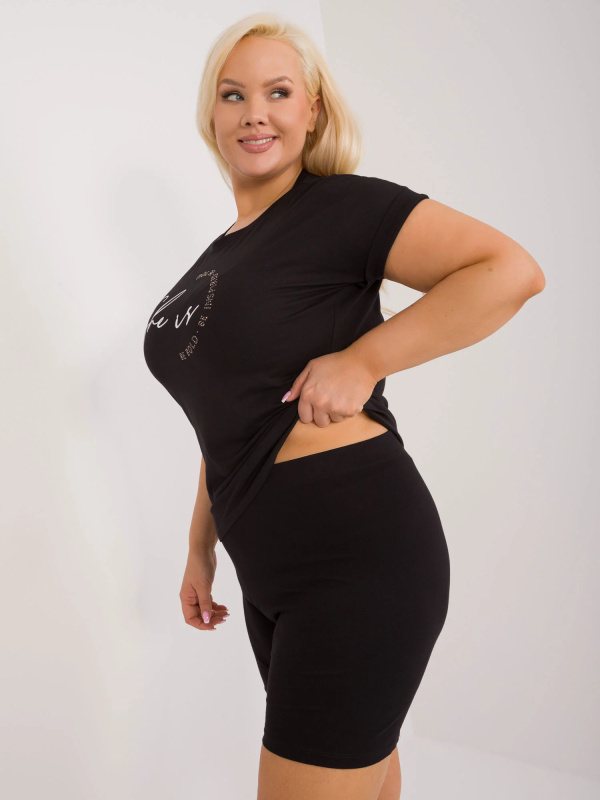 Tričko Plus Size RV-TS-9476.25 RELEVANCE Barva: Černá, Velikost: UNI