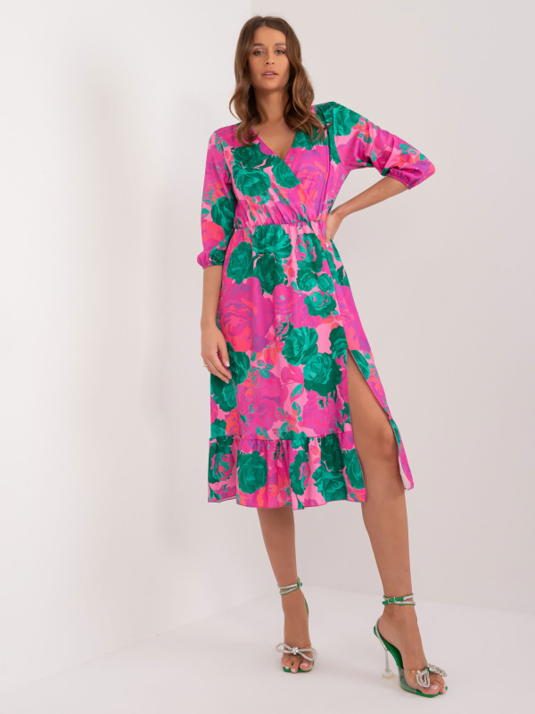 RUE PARIS Šaty WN-SK-704-1.10X Barva: Růžová - tmavě, Velikost: S