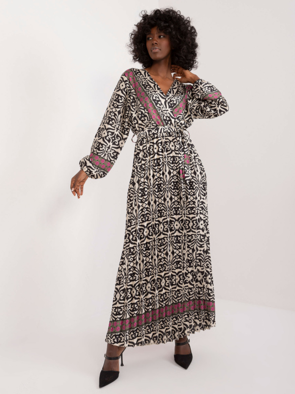 DHJ SK 16656 šaty.13X černá a béžová jedna velikost