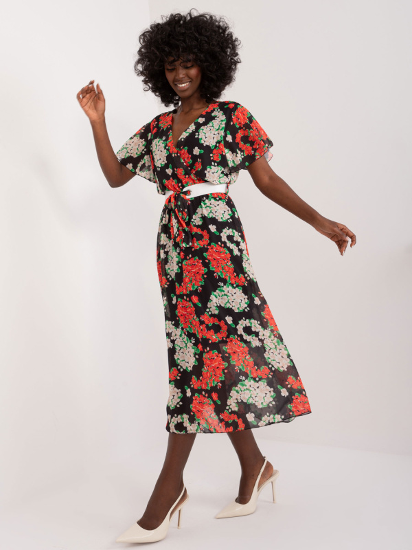 DHJ SK 17258 šaty.01 černá a červená jedna velikost