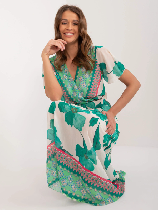 Šaty DHJ-SK-11331-5.19 ITALY MODA Barva: Zelená, Velikost: UNI