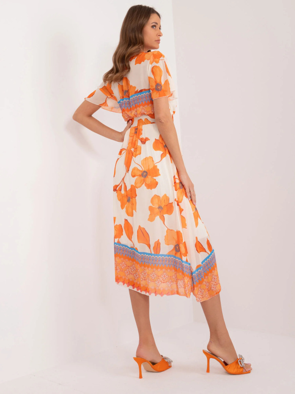 Šaty DHJ-SK-11331-5.19 ITALY MODA Barva: Oranžová, Velikost: UNI