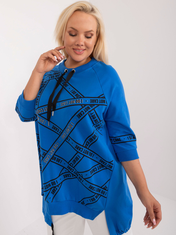 Tunika Plus size RV-TU-7598.94 RELEVANCE Barva: Modrá - tmavě, Velikost: UNI