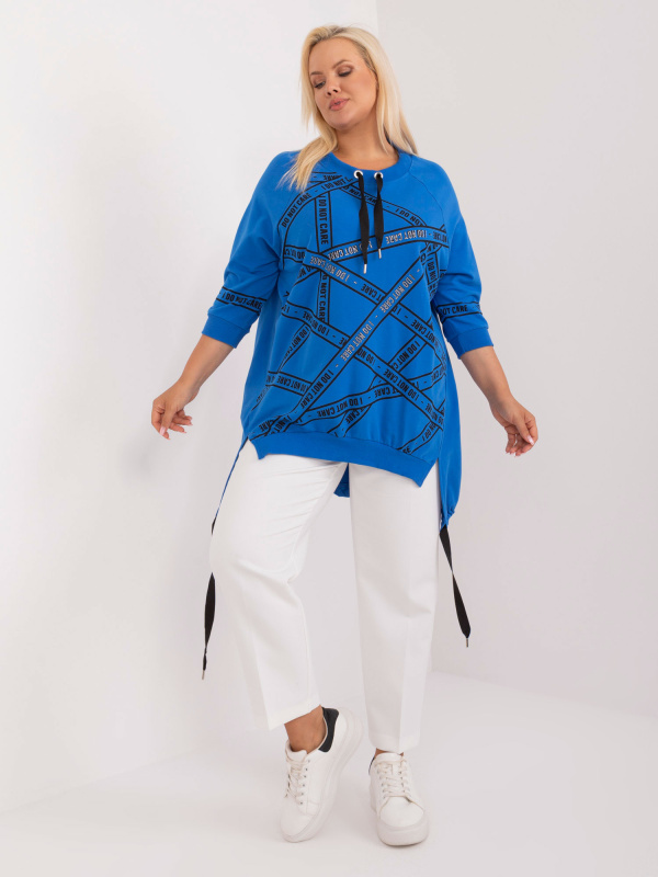 Tunika Plus size RV-TU-7598.94 RELEVANCE Barva: Modrá - tmavě, Velikost: UNI