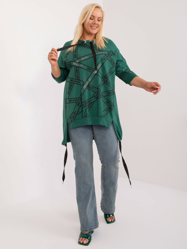Tunika Plus size RV-TU-7598.94 RELEVANCE Barva: Zelená - tmavě, Velikost: UNI