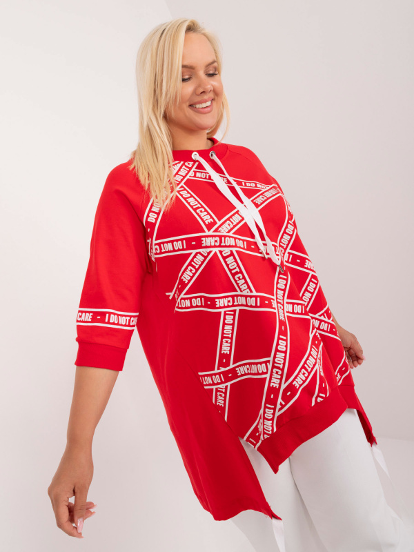 Tunika Plus size RV-TU-7598.94 RELEVANCE Barva: Červená, Velikost: UNI