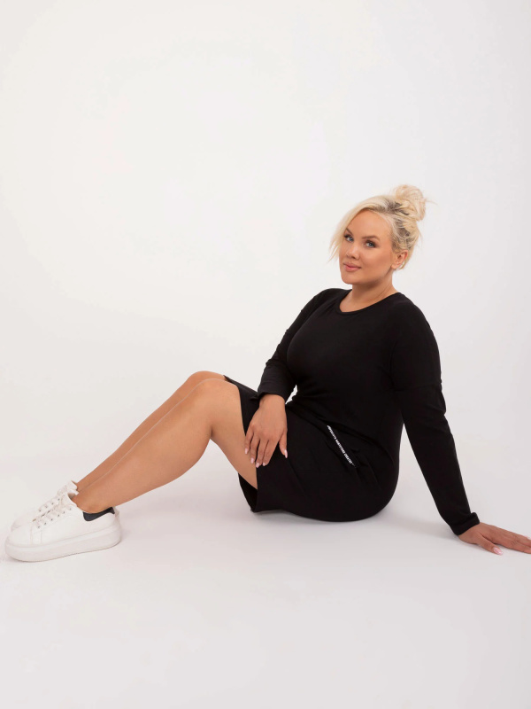Dámské Plus size šaty RV-TU-8295.29 RELEVANCE Barva: Černá, Velikost: UNI