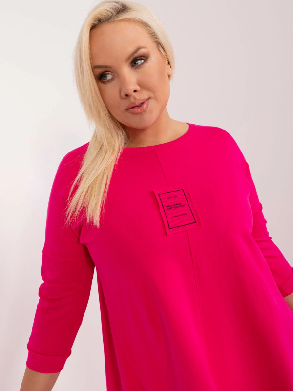 Tunika Plus size RV-TU-9089.87 RELEVANCE Barva: Růžová - tmavě, Velikost: UNI