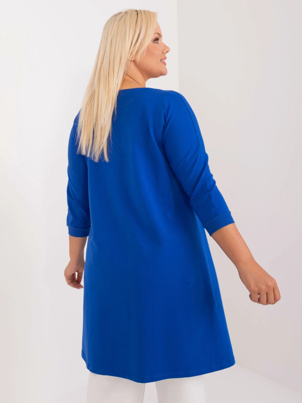 Tunika Plus size RV-TU-9089.87 RELEVANCE Barva: Modrá - tmavě, Velikost: UNI
