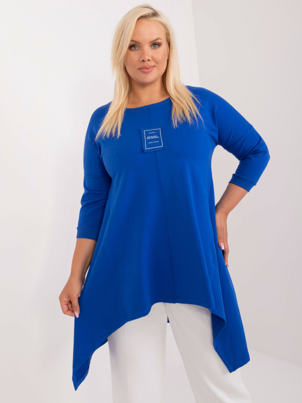 Tunika Plus size RV-TU-9089.87 RELEVANCE Barva: Modrá - tmavě, Velikost: UNI