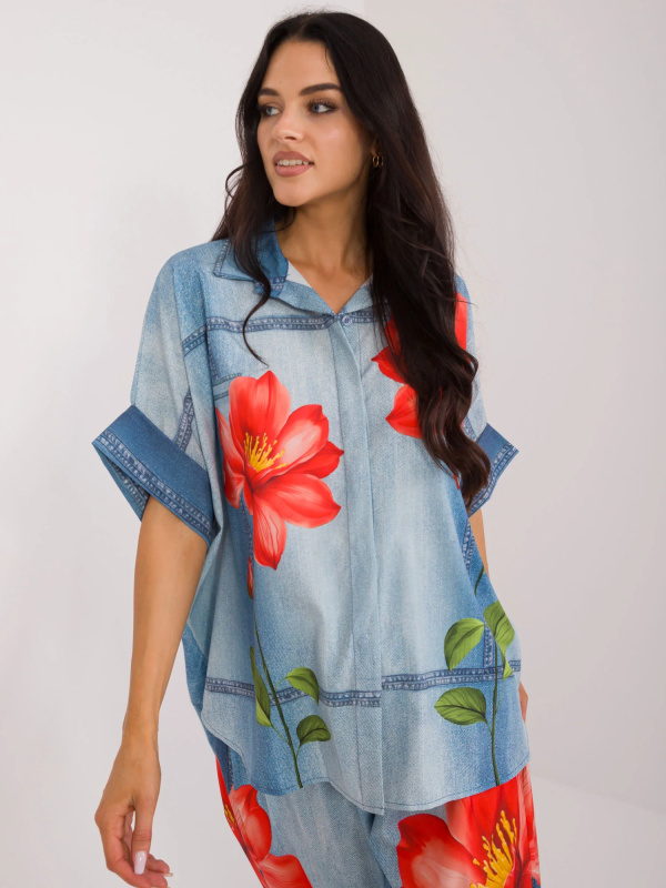 Košile DHJ-KS-19007-1.30 ITALY MODA Barva: Modrá, Velikost: UNI