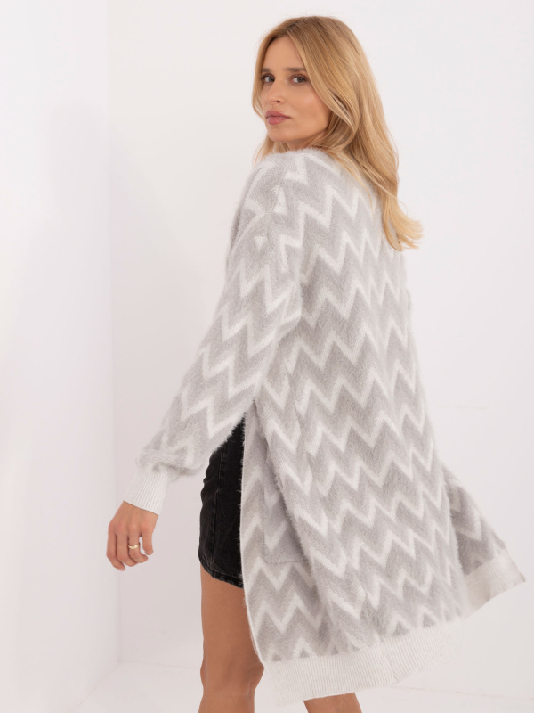 Wool Fashion Italia Kardigan-AT-SW-2340-A.00 Barva: Šedá, Velikost: UNI