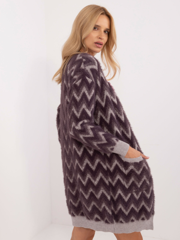 Wool Fashion Italia Kardigan-AT-SW-2340-A.00 Barva: Fialová, Velikost: UNI