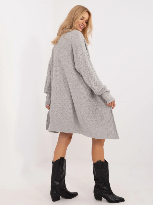 Wool Fashion Italia Kardigan-AT-SW-2366.61 Barva: Šedá, Velikost: UNI