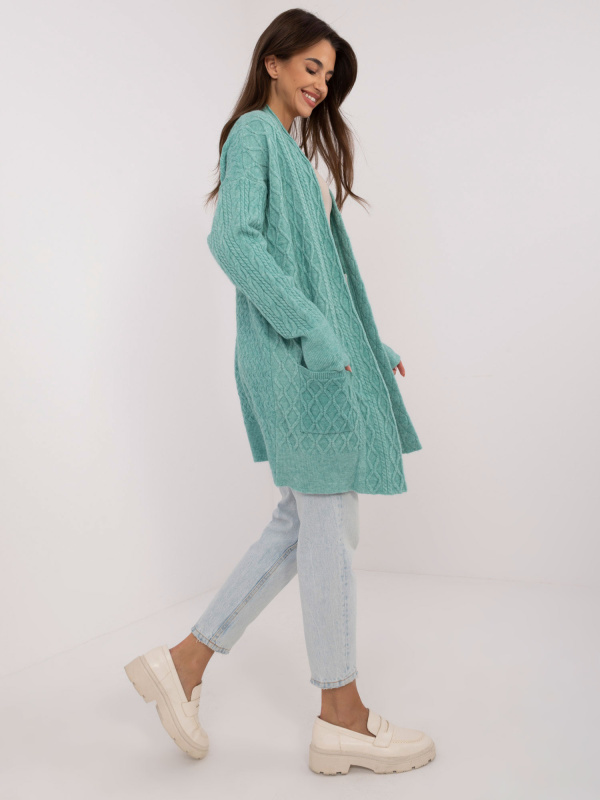Wool Fashion Italia Kardigan-AT-SW-2366.61 Barva: Zelená, Velikost: UNI