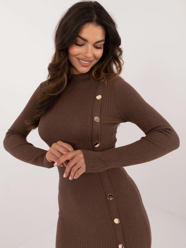 Wool Fashion Italia Dámské šaty AT-SK-2345-2.32 Barva: Béžová, Velikost: S/M