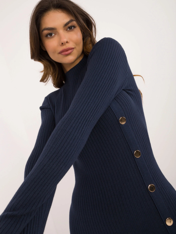 Wool Fashion Italia Dámské šaty AT-SK-2345-2.32 Barva: Modrá, Velikost: L/XL