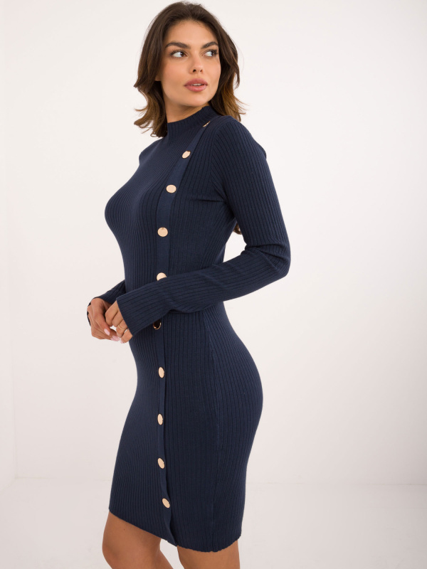 Wool Fashion Italia Dámské šaty AT-SK-2345-2.32 Barva: Modrá, Velikost: L/XL