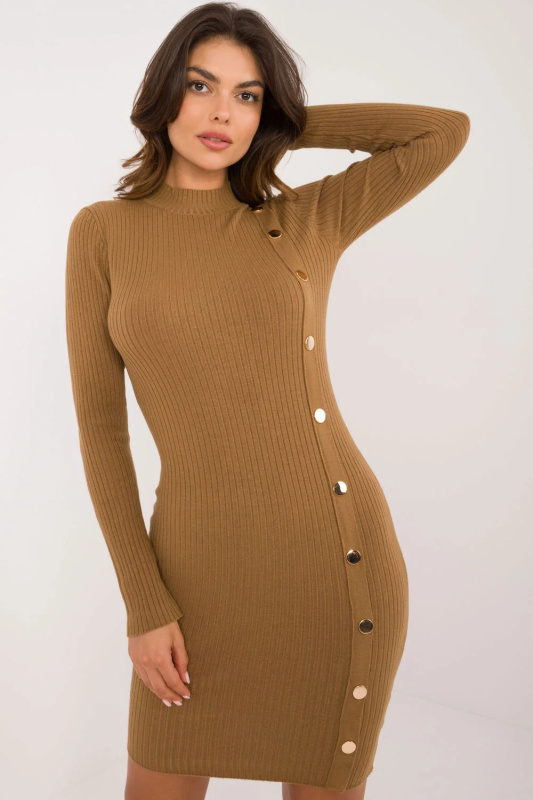 Wool Fashion Italia Dámské šaty AT-SK-2345-2.34 Barva: Béžová - světle, Velikost: L/XL
